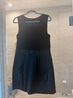 Theory Dristi Black Sleeveless Mini Dress with A-Line Skirt